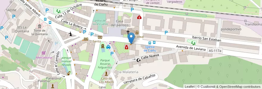 Mapa de ubicacion de bar Les Llábanes en اسپانیا, آستوریاس, آستوریاس, Llangréu/Langreo.