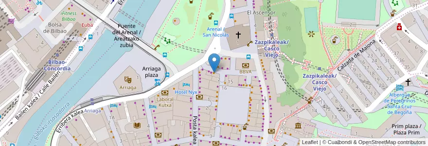 Mapa de ubicacion de Bar Los Fueros en Sepanyol, Negara Basque, Bizkaia, Bilboaldea, Bilbao.