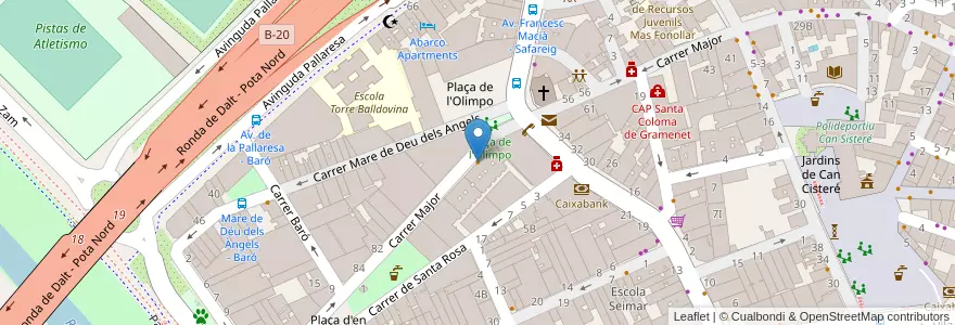 Mapa de ubicacion de Bar Los Montes en إسبانيا, كتالونيا, برشلونة, بارسلونس, Santa Coloma De Gramenet.