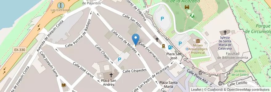 Mapa de ubicacion de Bar Los Navegantes en İspanya, Extremadura, Badajoz, Tierra De Badajoz, Badajoz.