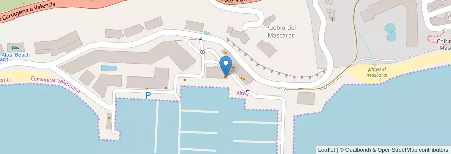 Mapa de ubicacion de Bar Macow en スペイン, バレンシア州, Alacant / Alicante, La Marina Baixa, Altea.