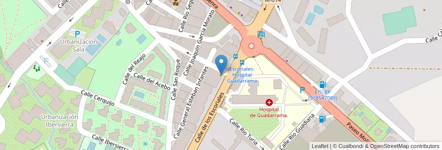 Mapa de ubicacion de Bar Manolo en スペイン, マドリード州, Comunidad De Madrid, Cuenca Del Guadarrama, Guadarrama.