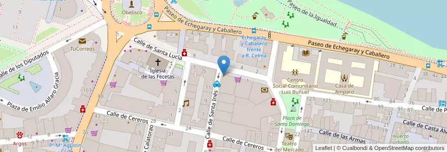 Mapa de ubicacion de Bar Mateo en 스페인, Aragón, 사라고사, Zaragoza, 사라고사.