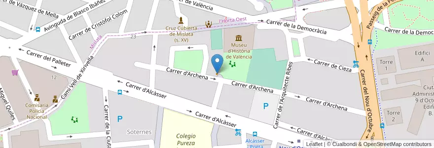Mapa de ubicacion de Bar Max en اسپانیا, Comunitat Valenciana, València / Valencia, L'Horta Oest.