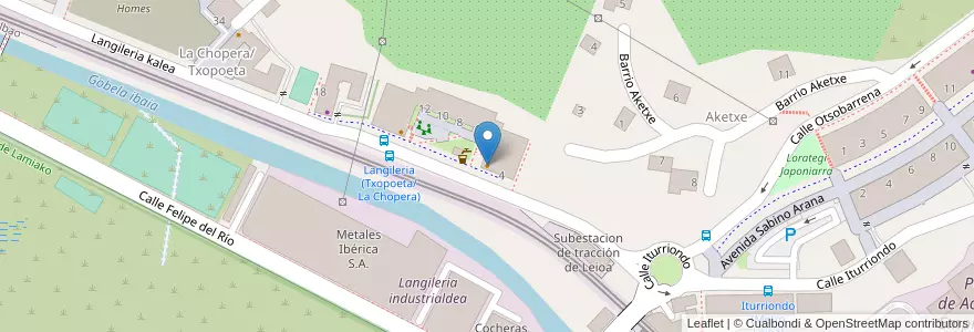 Mapa de ubicacion de Bar Menoyo en España, Euskadi, Bizkaia, Bilboaldea, Leioa.