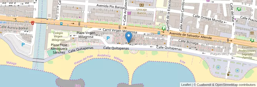 Mapa de ubicacion de Bar Merendero Los Marineros en 西班牙, Málaga-Costa Del Sol, Málaga.