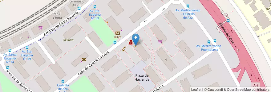 Mapa de ubicacion de Bar-Mesón Jardín de Baco en إسبانيا, منطقة مدريد, منطقة مدريد, Área Metropolitana De Madrid Y Corredor Del Henares, مدريد.