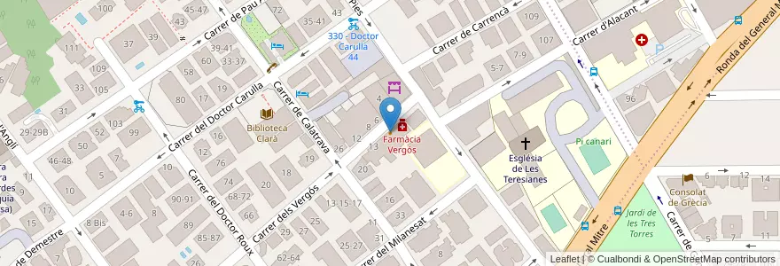 Mapa de ubicacion de Bar Mestres en Sepanyol, Catalunya, Barcelona, Barcelonès, Barcelona.