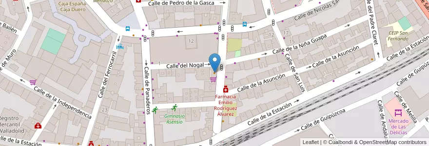 Mapa de ubicacion de Bar Miami en 스페인, Castilla Y León, Valladolid, Valladolid.