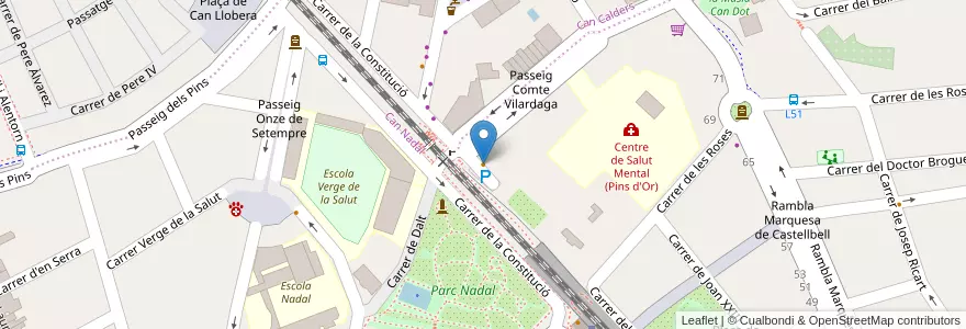 Mapa de ubicacion de Bar Músico Loco en スペイン, カタルーニャ州, Barcelona, Baix Llobregat, Sant Feliu De Llobregat.