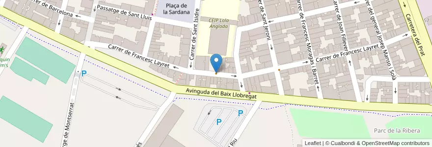 Mapa de ubicacion de Bar Narvaez en Espagne, Catalogne, Barcelone, Bas-Llobrégat, Cornellà De Llobregat.