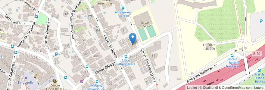 Mapa de ubicacion de Bar Noel en スペイン, カタルーニャ州, Barcelona, バルサルネス, Santa Coloma De Gramenet.