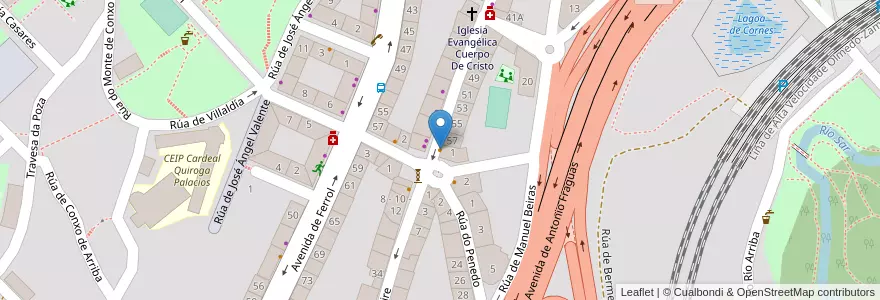Mapa de ubicacion de Bar Noia en Espanha, Galiza, A Corunha, Santiago, Santiago De Compostela.