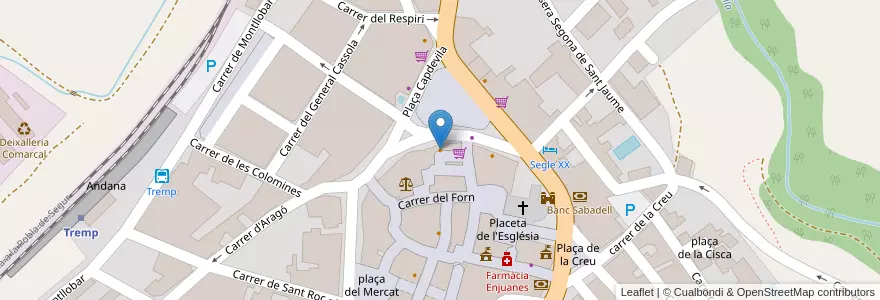 Mapa de ubicacion de Bar Nou Plaça en Spanien, Katalonien, Lleida, Pallars Jussà, Tremp.
