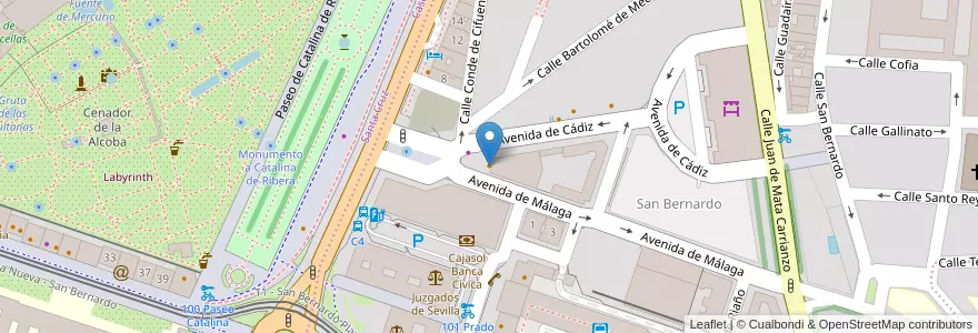 Mapa de ubicacion de Bar Nuria en スペイン, アンダルシア州, Sevilla, セビリア.