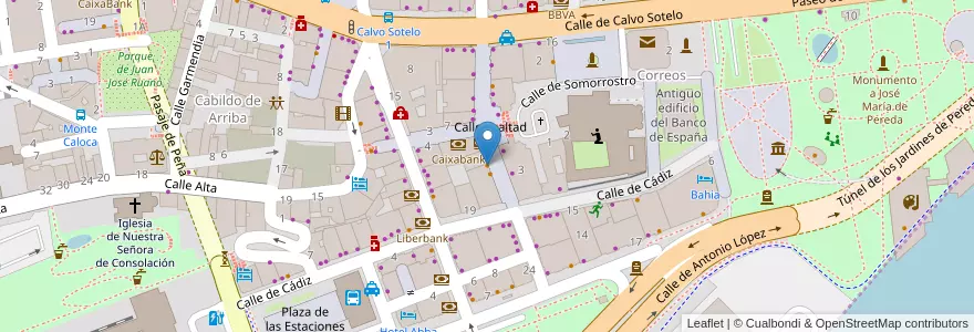 Mapa de ubicacion de Bar Oporto en 스페인, Cantabria, Cantabria, Santander, Santander.