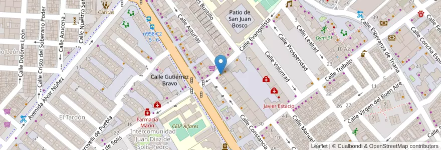 Mapa de ubicacion de Bar Paletas Antigüo en 西班牙, 安达鲁西亚, Sevilla, Sevilla.