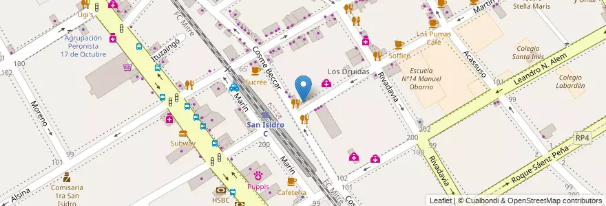 Mapa de ubicacion de Bar Parrilla en Argentina, Buenos Aires, Partido De San Isidro, San Isidro.