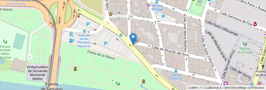 Mapa de ubicacion de Bar Paty en Espagne, Aragon, Saragosse, Zaragoza, Saragosse.