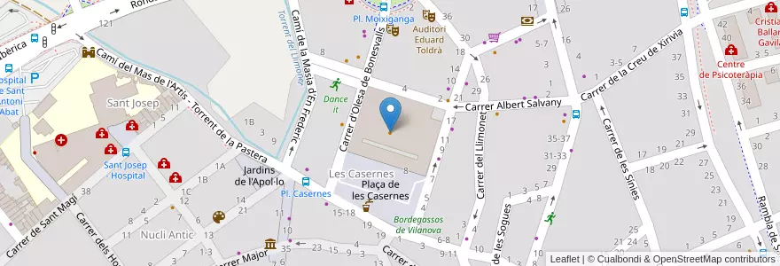 Mapa de ubicacion de Bar Pavelló Casernes en Sepanyol, Catalunya, Barcelona, Garraf, Vilanova I La Geltrú.