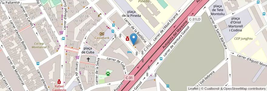Mapa de ubicacion de Bar Pica-Tapas en إسبانيا, كتالونيا, برشلونة, بارسلونس, Badalona.