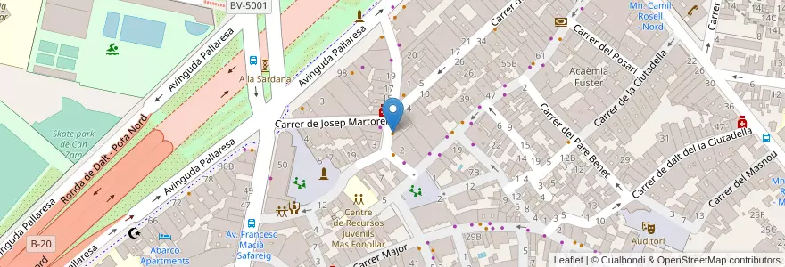 Mapa de ubicacion de Bar Piscis en 스페인, Catalunya, Barcelona, Barcelonès, Santa Coloma De Gramenet.