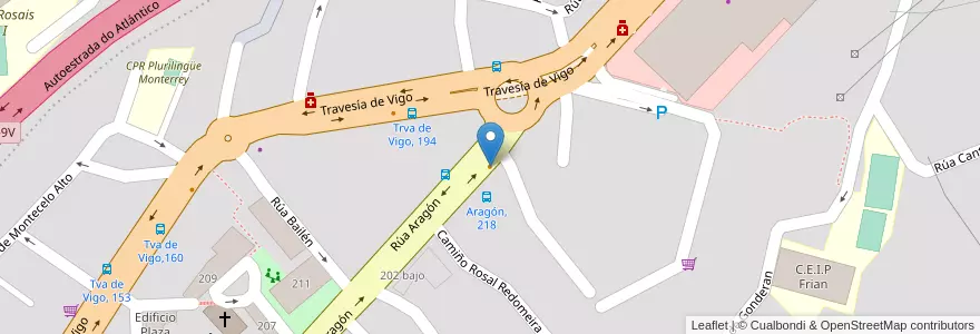 Mapa de ubicacion de Bar Plauto en スペイン, ガリシア州, Pontevedra, Vigo, Vigo.