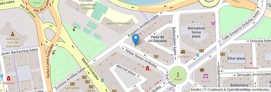 Mapa de ubicacion de Bar Pluto en Spanien, Autonome Gemeinschaft Baskenland, Gipuzkoa, Donostialdea, Donostia/San Sebastián.