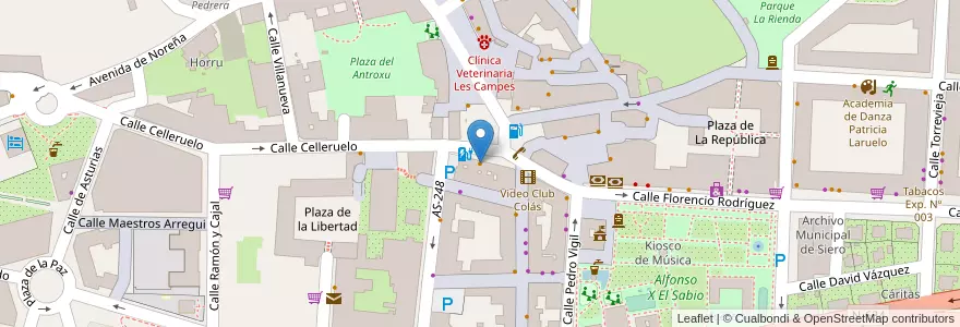 Mapa de ubicacion de Bar Premier en İspanya, Asturias, Asturias, Siero.