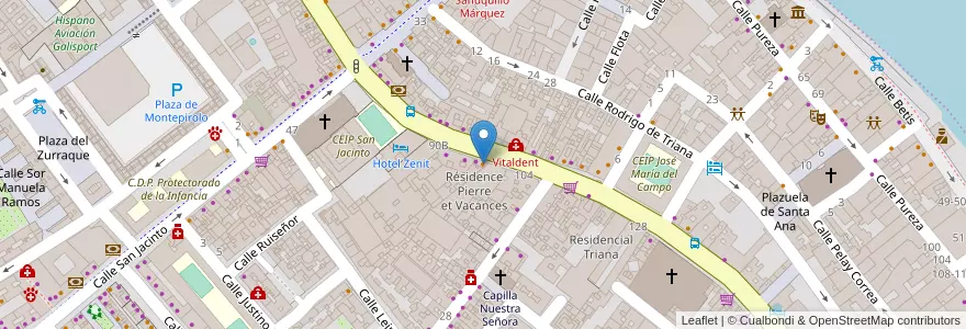 Mapa de ubicacion de Bar Pulido en スペイン, アンダルシア州, Sevilla, セビリア.