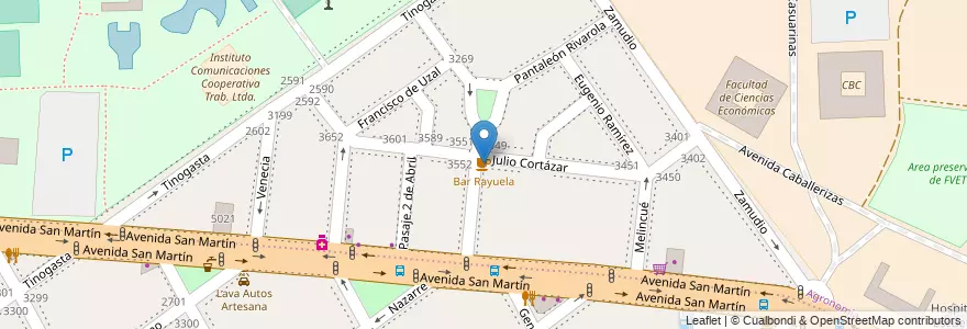 Mapa de ubicacion de Bar Rayuela, Agronomia en Arjantin, Ciudad Autónoma De Buenos Aires, Buenos Aires, Comuna 15.