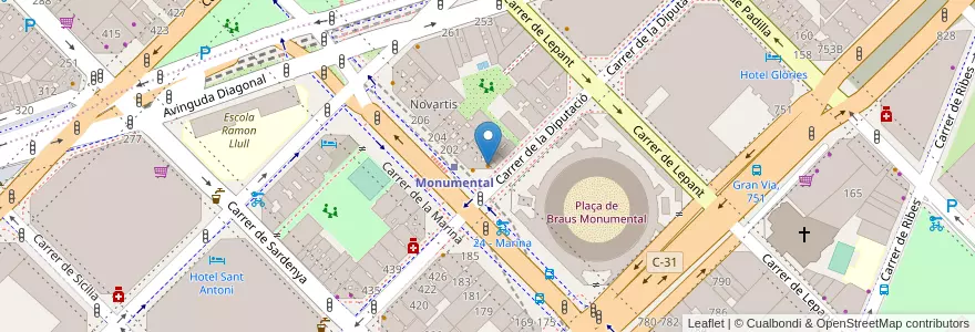 Mapa de ubicacion de Bar restaurant breton en 西班牙, Catalunya, Barcelona, Barcelonès, Barcelona.