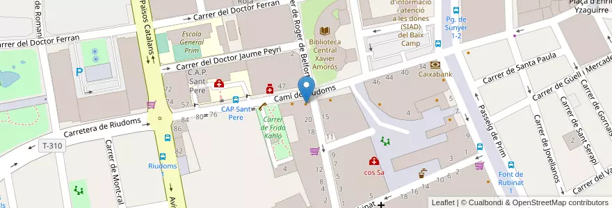 Mapa de ubicacion de Bar Restaurant Hípica en Spanje, Catalonië, Tarragona, Baix Camp, Reus.