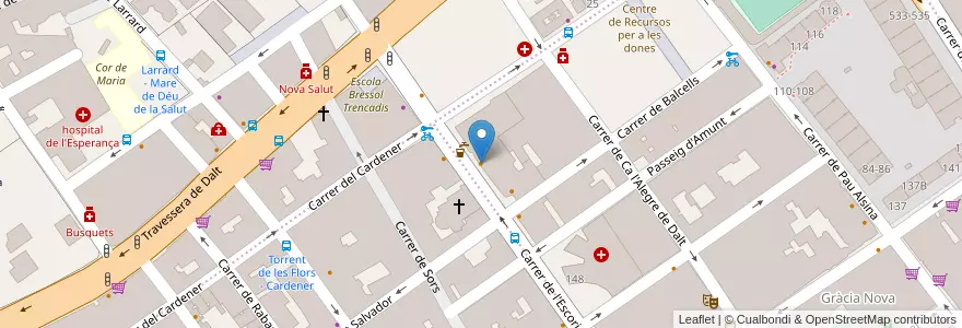 Mapa de ubicacion de Bar restaurant la Iaia en スペイン, カタルーニャ州, Barcelona, バルサルネス, Barcelona.