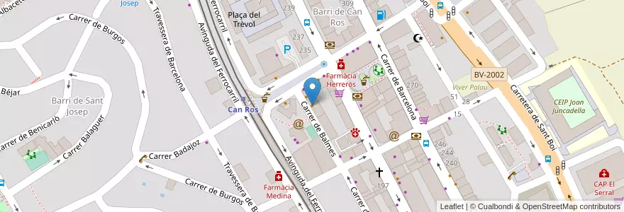 Mapa de ubicacion de Bar-Restaurant Lwaledin en España, Catalunya, Barcelona, Baix Llobregat, Sant Vicenç Dels Horts.