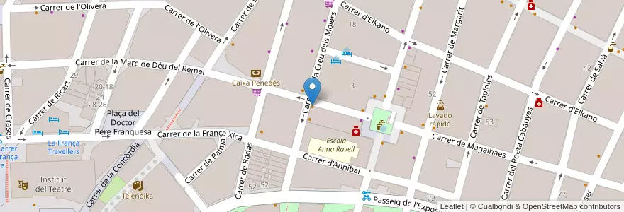 Mapa de ubicacion de Bar restaurant Magalhaes en 西班牙, Catalunya, Barcelona, Barcelonès, Barcelona.