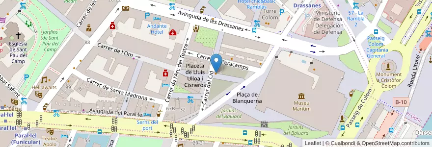 Mapa de ubicacion de Bar Restaurant Touareq en Spain, Catalonia, Barcelona, Barcelonès, Barcelona.