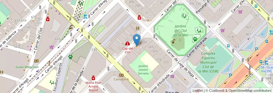 Mapa de ubicacion de Bar Restaurant Virona4 Pizzeria en Испания, Каталония, Барселона, Барселонес, Барселона.