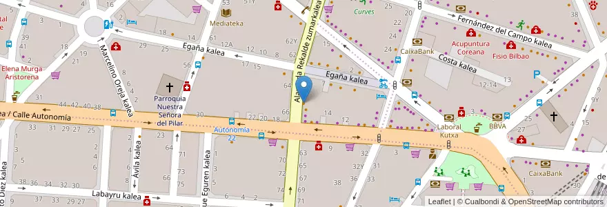 Mapa de ubicacion de Bar Restaurante Ana en Spanje, Baskenland, Biskaje, Bilboaldea, Bilbao.