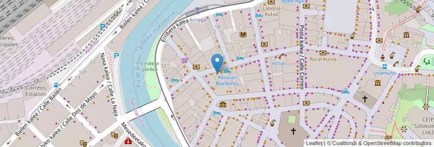 Mapa de ubicacion de Bar Restaurante Bizkaia Bi en Espagne, Pays Basque Autonome, Biscaye, Grand-Bilbao, Bilbao.