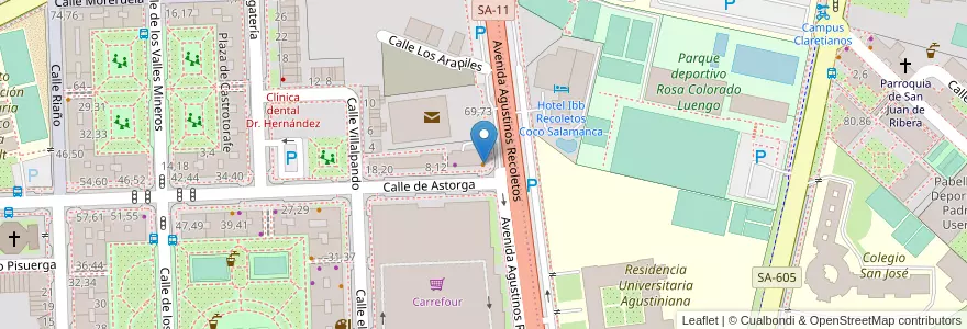 Mapa de ubicacion de Bar- Restaurante Casa Mateo en 西班牙, Castilla Y León, Salamanca, Campo De Salamanca, Salamanca.