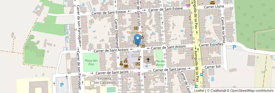 Mapa de ubicacion de Bar Restaurante Casino en 西班牙, 巴利阿里群岛, España (Mar Territorial), Menorca, 巴利阿里群岛, Sant Lluís.