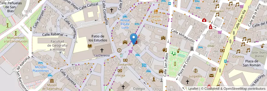 Mapa de ubicacion de Bar Restaurante Cuatro Gatos en Spain, Castile And León, Salamanca, Campo De Salamanca, Salamanca.
