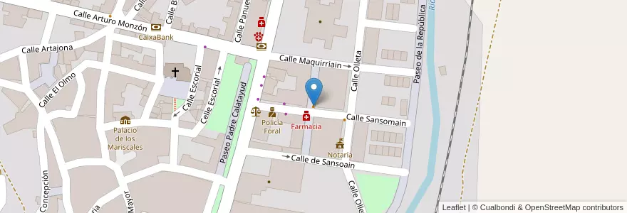 Mapa de ubicacion de Bar Restaurante El Alcorce en Espanha, Navarra, Navarra, Tafalla.