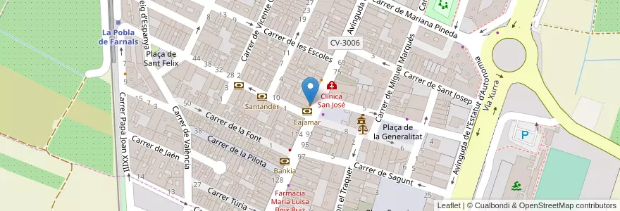 Mapa de ubicacion de Bar Restaurante El Casino en Sepanyol, Comunitat Valenciana, València / Valencia, L'Horta Nord, La Pobla De Farnals.