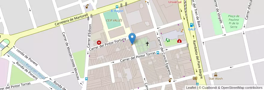 Mapa de ubicacion de Bar Restaurante Granada en Espagne, Catalogne, Barcelone, Vallais-Occidental, Terrassa.