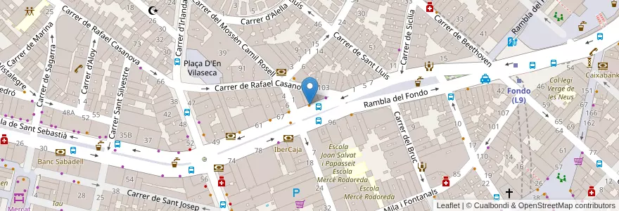 Mapa de ubicacion de Bar Restaurante Jairo en Espanha, Catalunha, Barcelona, Barcelonès, Badalona, Santa Coloma De Gramenet.