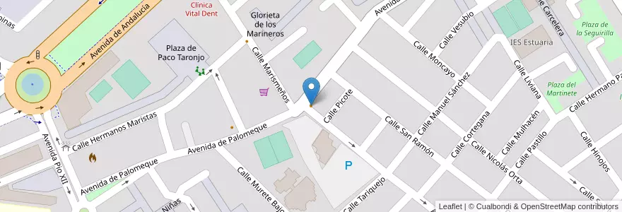 Mapa de ubicacion de Bar Restaurante La Higuerita en スペイン, アンダルシア州, Huelva, Comarca Metropolitana De Huelva, Huelva.