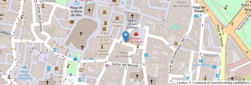 Mapa de ubicacion de Bar Restaurante Palau 11 en Espanha, Comunidade Valenciana, València / Valencia, Comarca De València, València.