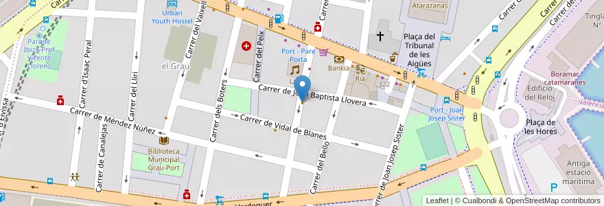 Mapa de ubicacion de Bar Restaurante Porta en España, Comunitat Valenciana, València / Valencia, Comarca De València, València.